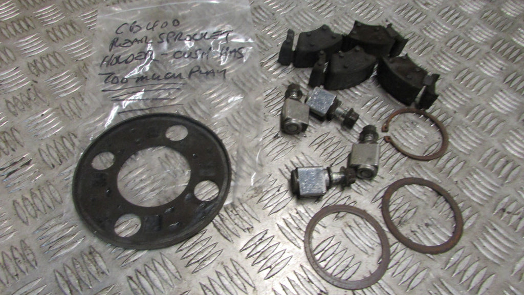 Honda CB 400 N Super Dream 78/84 Pignon support arrière,rear sprocket carrier cush drive ,,cush too much play, caoutchouc H/S
