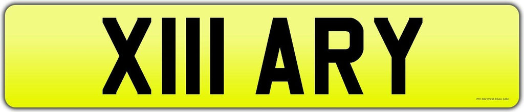 Cherished Number X111 ARY (X1 HARY) on Retention Certificate