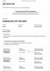 KAWASAKI Z750R, ZR750NBF,2011(OK 08/17),Moteur ,ENGINE Complete